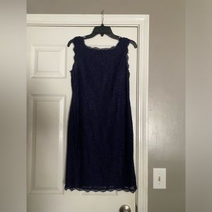 Adrianna Papell Navy Lace Dress